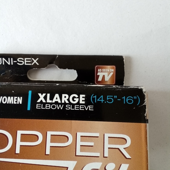 SOLD - Copper Fit Compression Elbow Sleeve Unisex Black Size XL 14.5" - 16" NEW - Picture 2 of 5